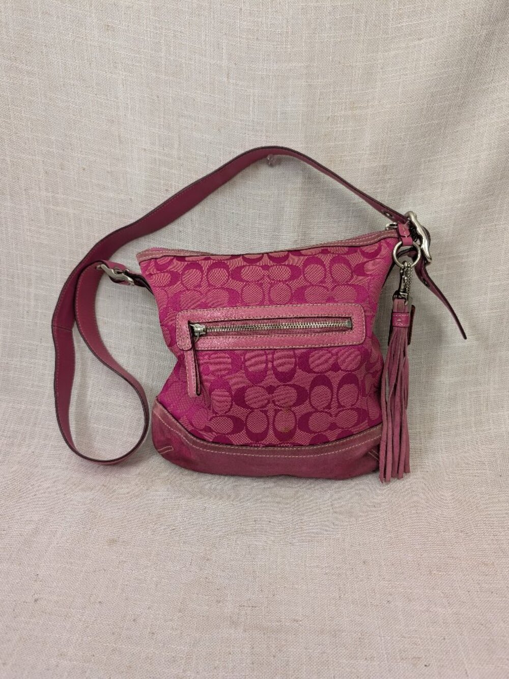 Coach Signature 9362 Pink Shoulder Bag Purse Vintage Y2K